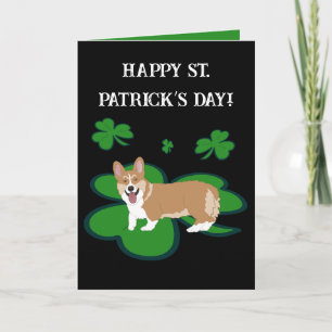 St. Patrick's Day Corgi Pup Feiertagskarte