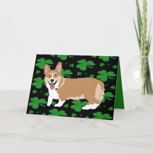 St. Patrick's Day Corgi Pup Feiertagskarte