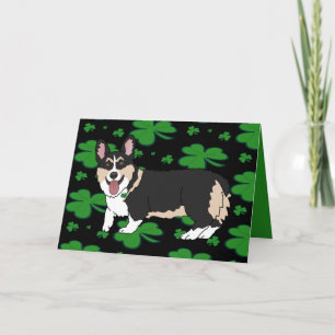 St. Patrick's Day Corgi Pup Feiertagskarte