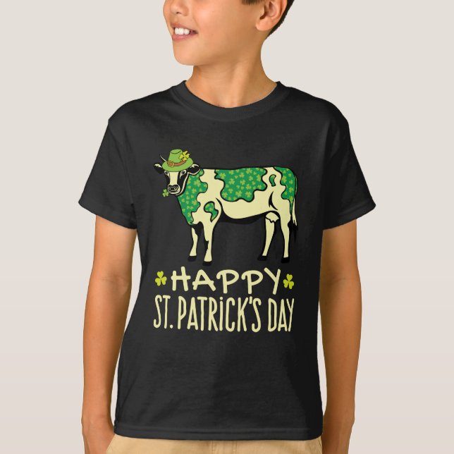 St. Patricks Day Cow Farm T-Shirt (Vorderseite)