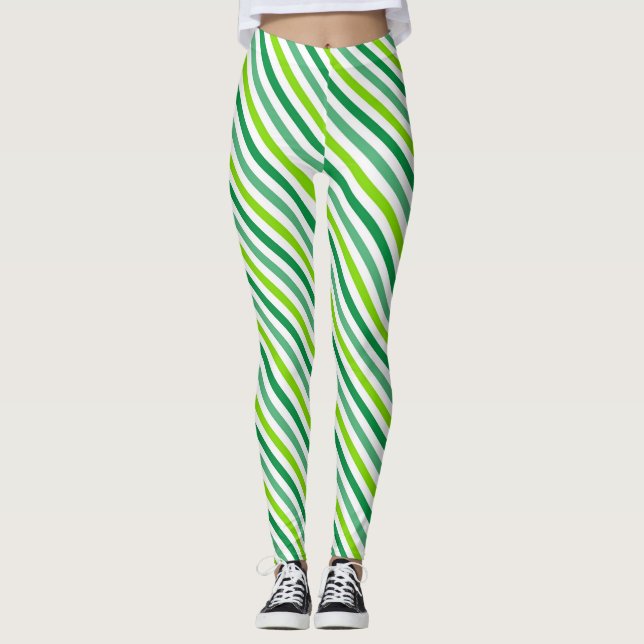 St. Patrick's Day Cross Streifen Muster-54602 Leggings (Vorderseite)