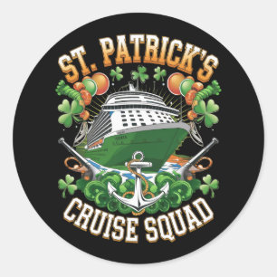 St Patrick's Day Cruise Squad 2025 Family Matching Runder Aufkleber