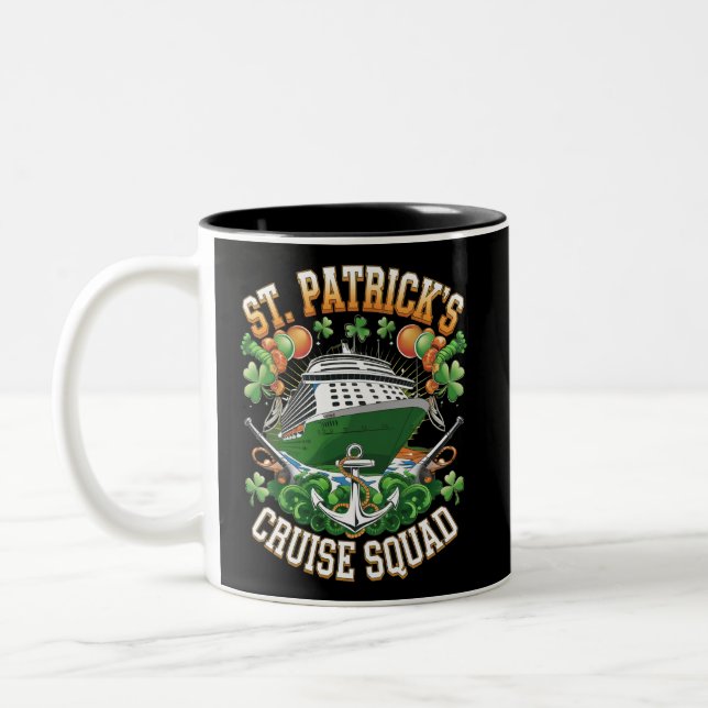 St Patrick's Day Cruise Squad 2025 Family Matching Zweifarbige Tasse (Links)