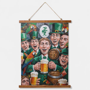 St. Patrick's Day Cubist Art Print Wandteppich Mit Holzrahmen