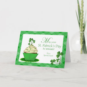 St. Patrick's Day Cupcake für Tante Karte
