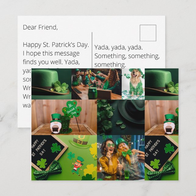 St. Patrick's Day CUSTOM Grußkarte Postkarte (Vorne/Hinten)