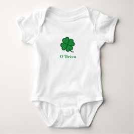 St. Patrick's Day | Custom Name Clover Design Baby Strampler