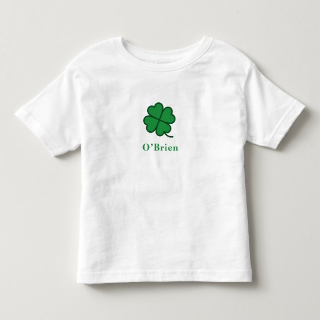 St. Patrick's Day | Custom Name Clover Design Kleinkind T-shirt (Vorderseite)