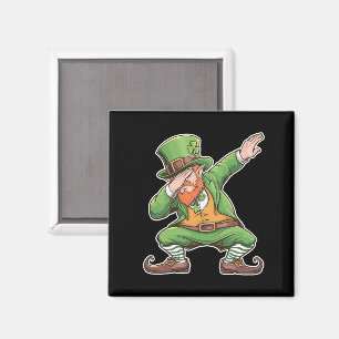 St. Patricks Day Dab Dabbing Kobold in Grün  Magnet