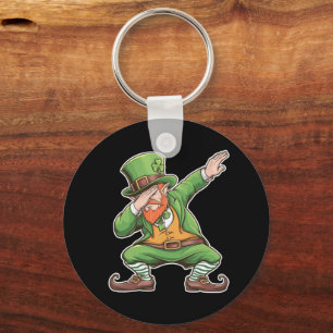 St. Patricks Day Dab Dabbing Kobold in Grün Schlüsselanhänger