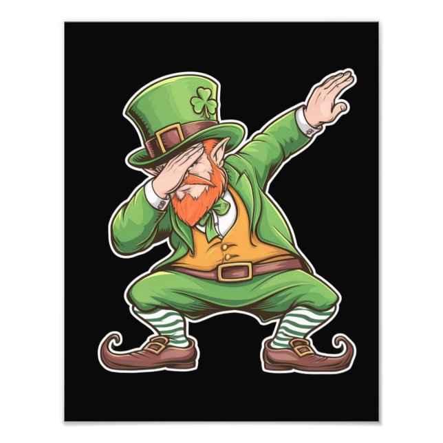 St Patricks Day Dab Dabbing Leprechaun Green Fotodruck (Vorne)