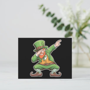 St Patricks Day Dab Dabbing Leprechaun Green Postkarte