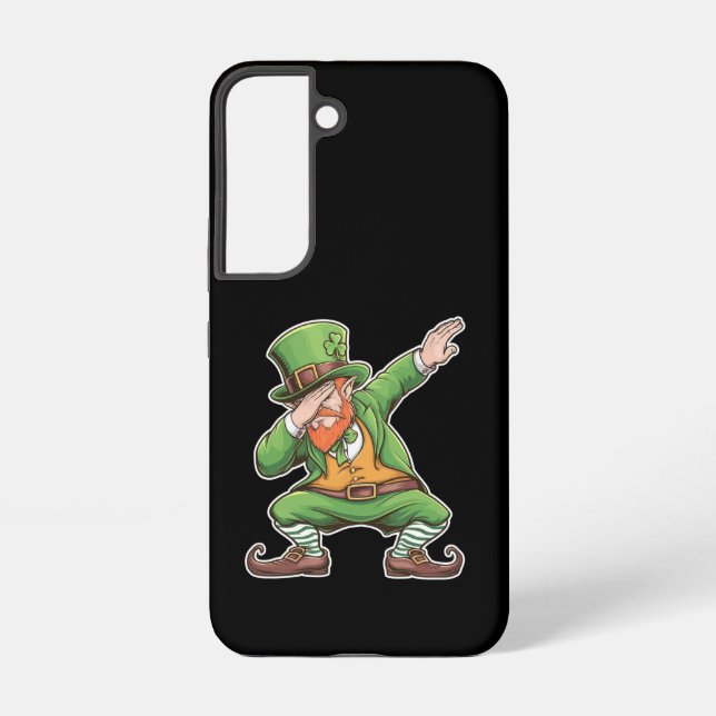St Patricks Day Dab Dabbing Leprechaun Green Samsung Galaxy Hülle (Rückseite)