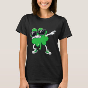 St Patricks Day Dabbing Kleeblatt Funny Boys Girls T-Shirt