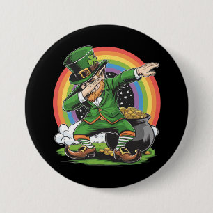 St Patricks Day Dabbing Kobold Dab Tanz  Button