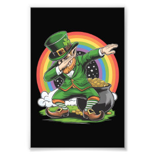 St Patricks Day Dabbing Kobold Dab Tanz  Fotodruck