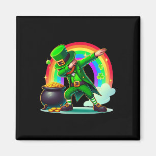 St Patricks Day Dabbing Leprechaun Boys Girls Magnet