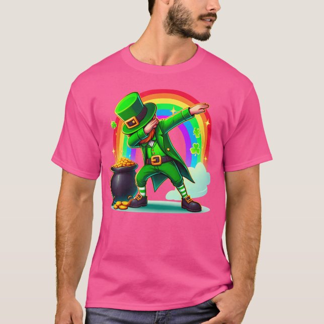 St Patricks Day Dabbing Leprechaun Boys Girls Men  T-Shirt (Vorderseite)