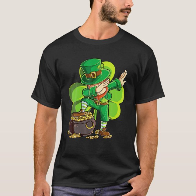 St Patricks Day Dabbing Leprechaun Boys Kids Men G T-Shirt (Vorderseite)