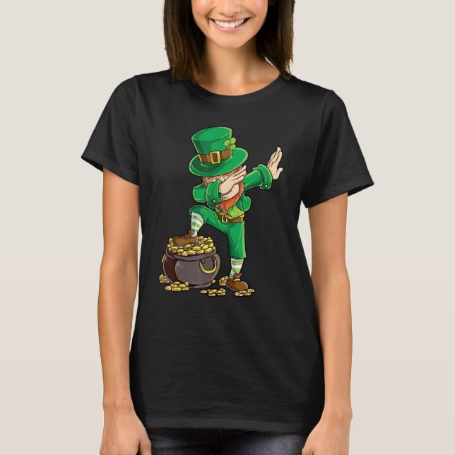 St Patricks Day Dabbing Leprechaun Boys Men Funny  T-Shirt (Vorderseite)
