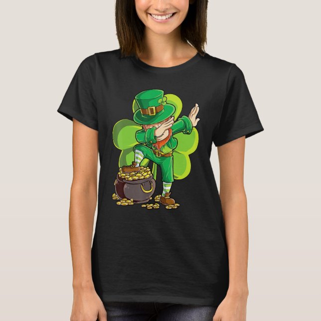 St Patricks Day Dabbing Leprechaun Boys Men Funny  T-Shirt (Vorderseite)