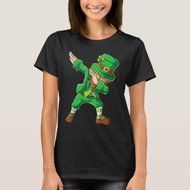 St Patricks Day Dabbing Leprechaun Boys Men Funny  T-Shirt (Vorderseite)