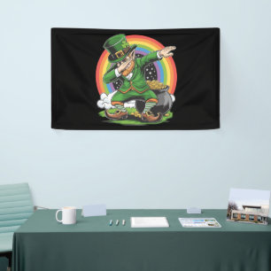 St Patricks Day Dabbing Leprechaun Dab Tance Banner