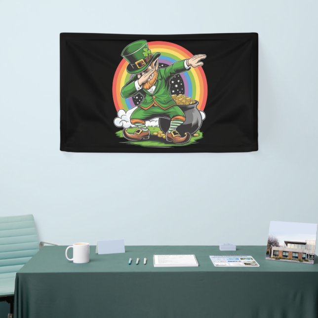 St Patricks Day Dabbing Leprechaun Dab Tance Banner (Messeveranstaltung)