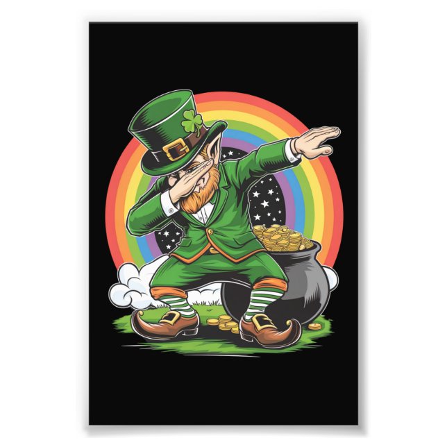 St Patricks Day Dabbing Leprechaun Dab Tance Fotodruck (Vorne)