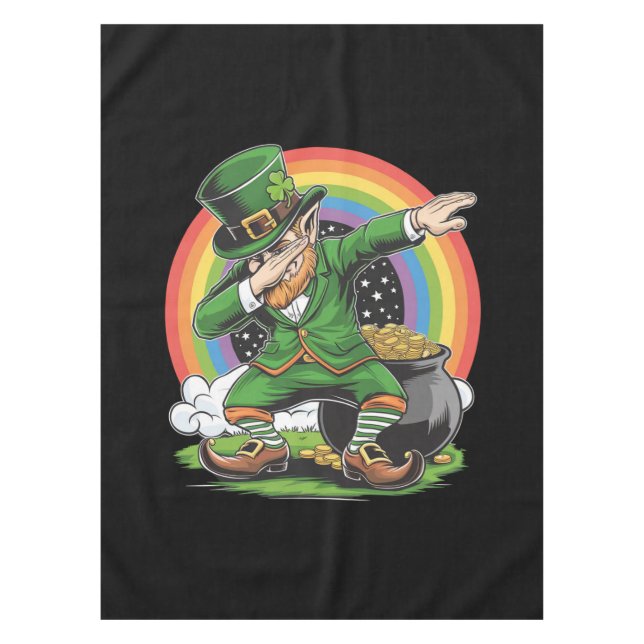 St Patricks Day Dabbing Leprechaun Dab Tance Tischdecke (Vorderseite)