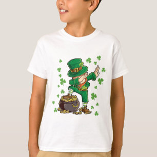 St Patricks Day Dabbing Leprechaun Kinder T-Shirt