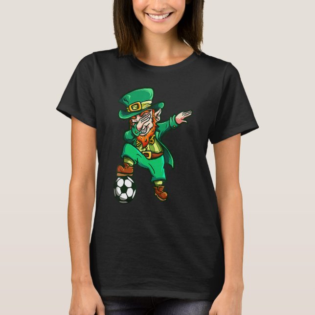 St Patricks Day Dabbing Leprechaun Soccer Boys Kid T-Shirt (Vorderseite)