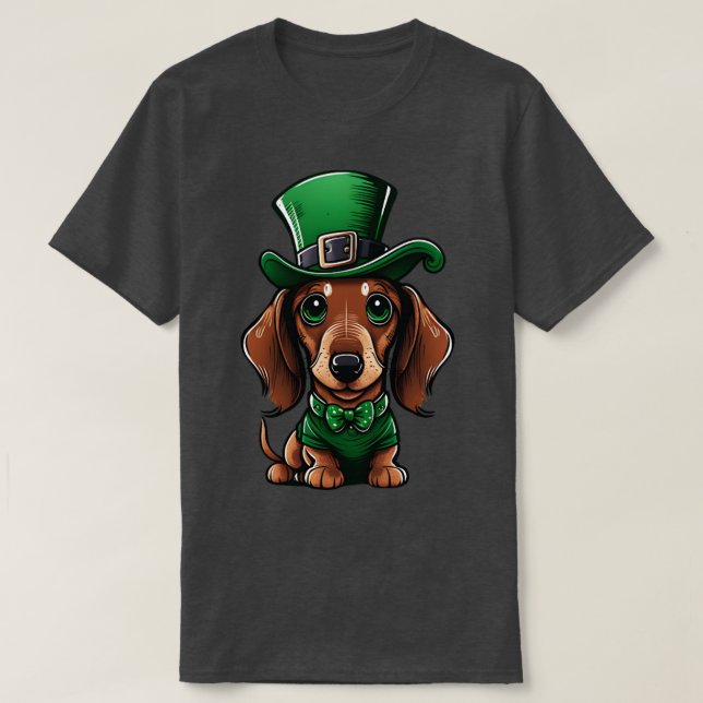St Patricks Day Dackel 17 März Dackel Hund T-Shirt (Design vorne)