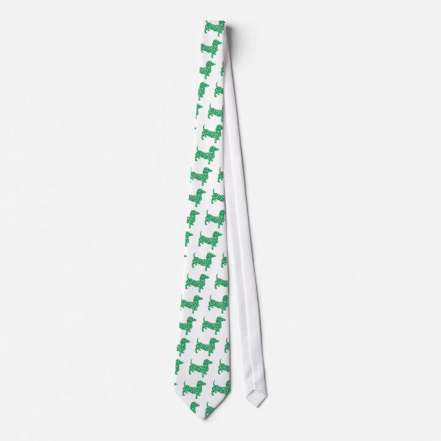 St. Patrick's Day Dackel Krawatte (Vorderseite)