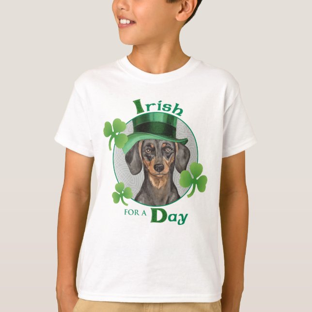 St. Patrick's Day Dackel T-Shirt (Vorderseite)