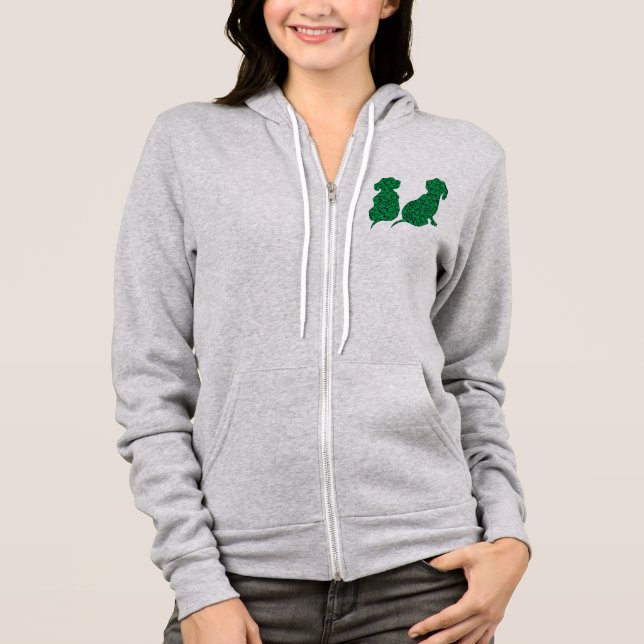 St. Patrick's Day Dackeln Hoodie (Vorderseite)