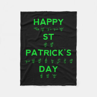 St Patricks Day Deaf Pride Sign Language Asl Aware Fleecedecke