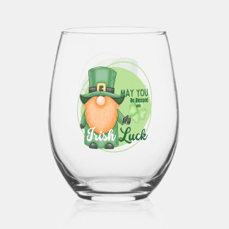St. Patrick's Day Design Gnome Weinglas Ohne Stiel