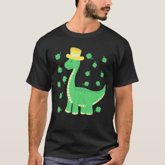 St. Patrick's Day Dinosaur Clover Leaf Irish T-Shirt