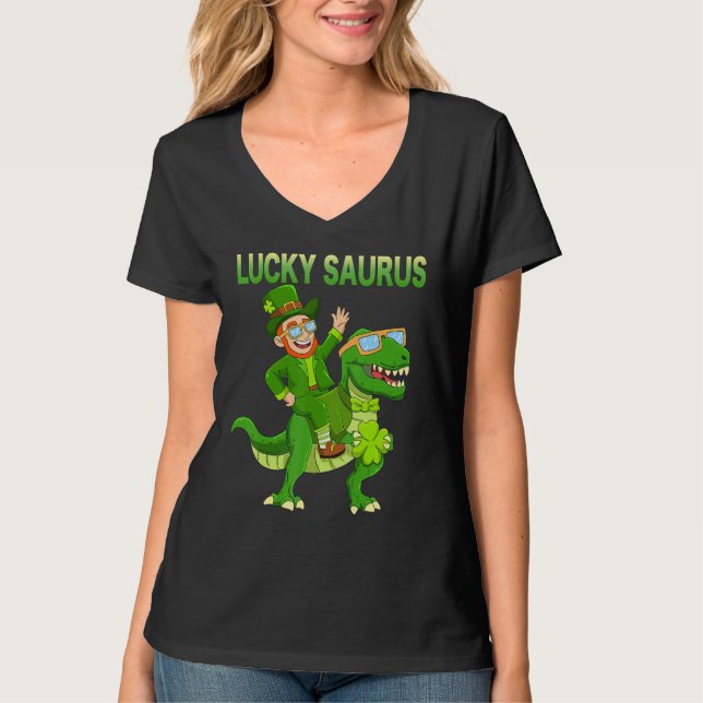 St Patricks Day Dinosaur Happy St Pat Trex Boys Gi T-Shirt (Vorderseite)