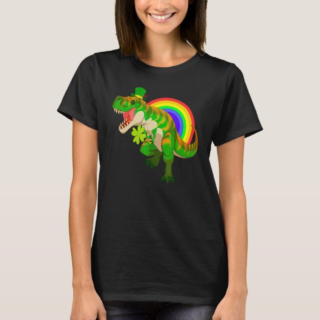 St Patricks Day Dinosaur Irish Green T-Rex Leprech T-Shirt (Vorderseite)