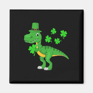 St Patricks Day Dinosaur Shamrock Leprechaun Hut K Magnet