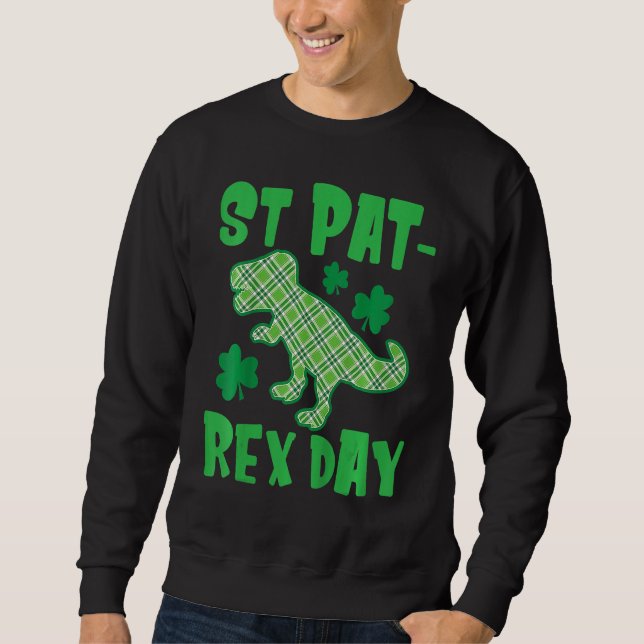 St Patricks Day Dinosaur St Pat Rex Day Kids Dino Sweatshirt (Vorderseite)