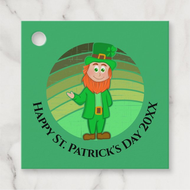St. Patrick's Day Distressed Irish Leprechaun Geschenkanhänger (Vorderseite)