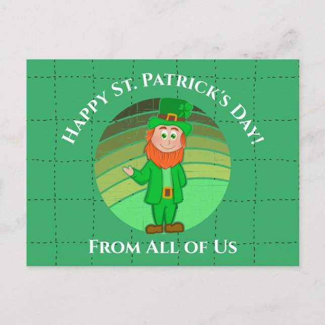 St. Patrick's Day Distressed Irish Leprechaun Postkarte (Vorderseite)