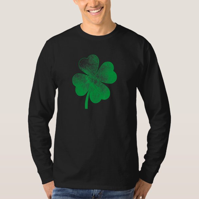 St Patricks Day Distressed Shamrock Saint Paddy's  T-Shirt (Vorderseite)