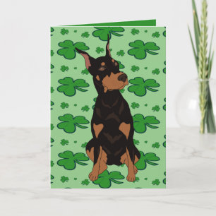 St. Patrick's Day Doberman Pinscher Feiertagskarte