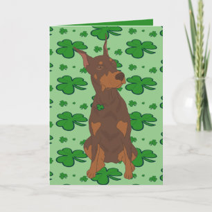 St. Patrick's Day Doberman Pinscher Feiertagskarte