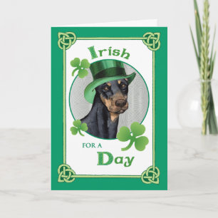 St. Patrick's Day Doberman Pinscher Karte