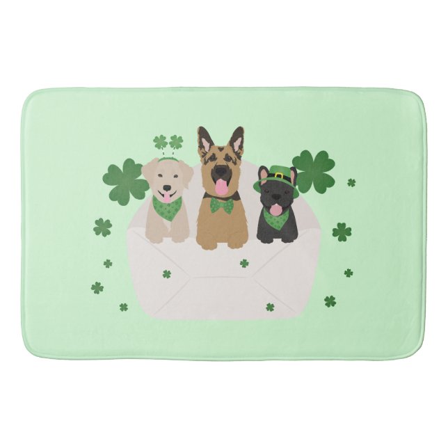 St Patricks Day Dog Mail Badematte (Vorderseite)
